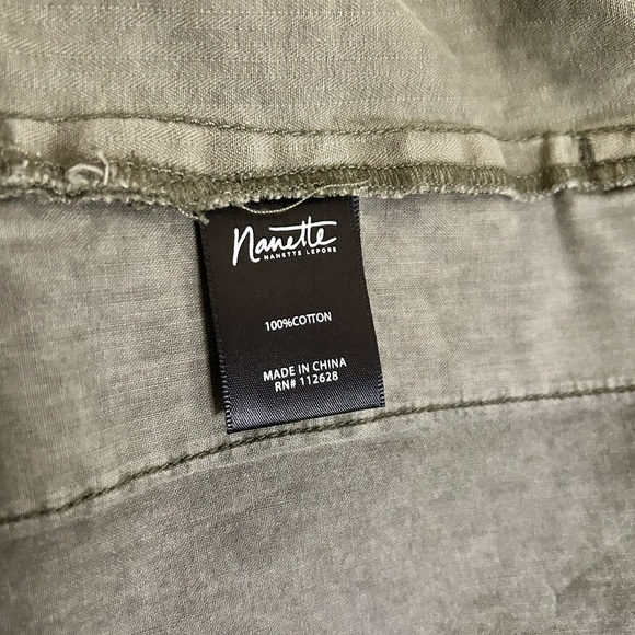 Nanette Lepor | Army Green Utility Jacket | Beaded Star Patch | Cotton| Size L - Picture 9 of 12